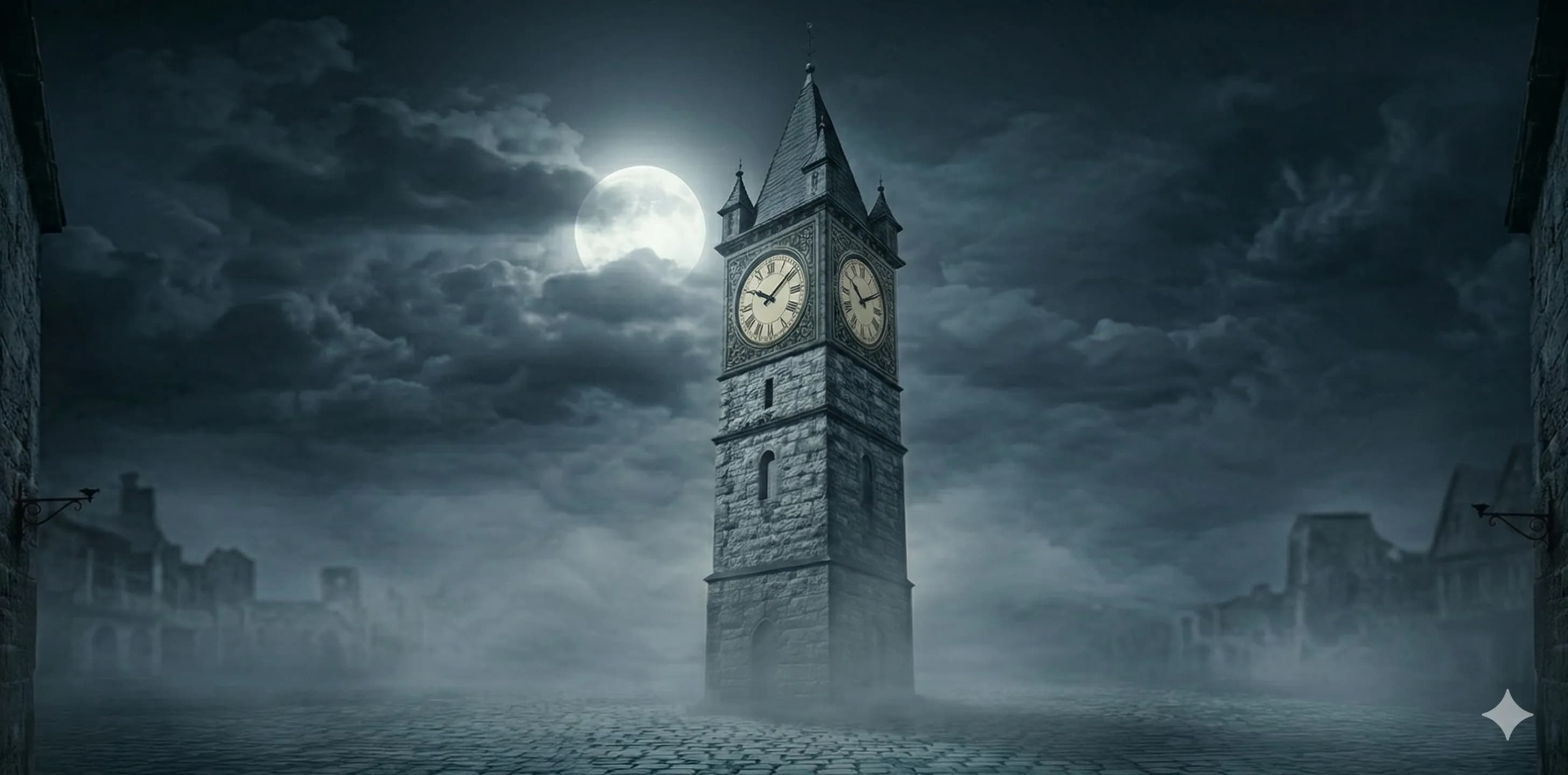 Uhrenturm bei Vollmond — das Symbol von Blood on the Clocktower